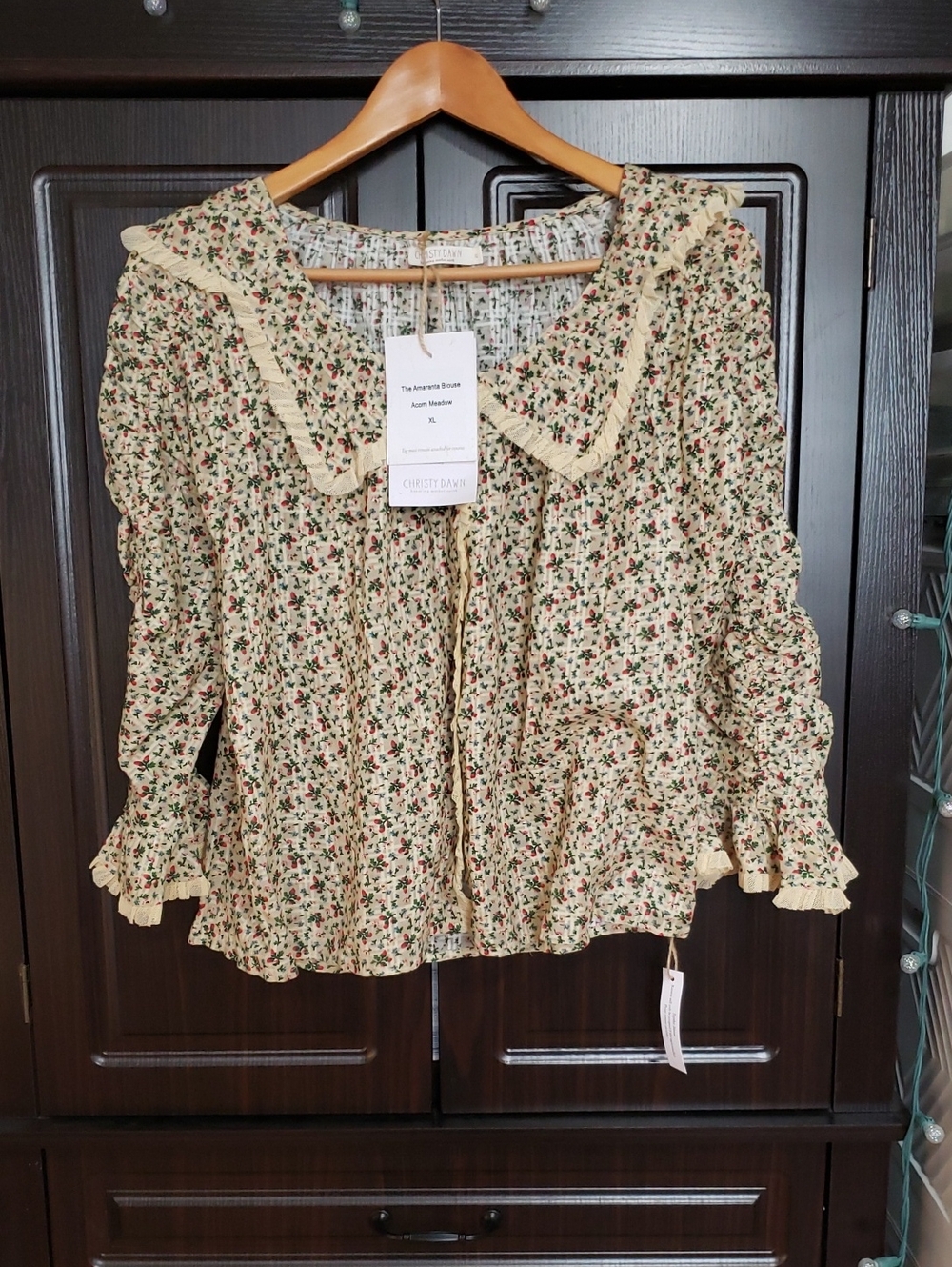 NWT Christy Dawn Amaranta Blouse In "Acorn Meadow", Size XL - Picture 5 of 14